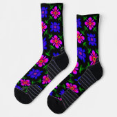 Schönes rosa Blume Muster Socken (Links)