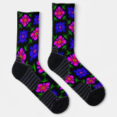 Schönes rosa Blume Muster Socken (Rechts)