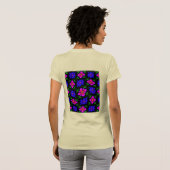 Schönes rosa Blume Muster T-Shirt (Schwarz voll)