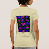 Schönes rosa Blume Muster T-Shirt (Rückseite)