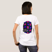 Schönes rosa Blume Muster T-Shirt (Schwarz voll)