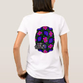Schönes rosa Blume Muster T-Shirt (Rückseite)