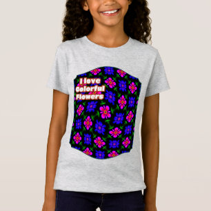 Schönes rosa Blume Muster T-Shirt