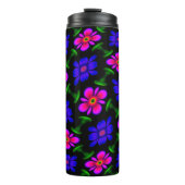 Schönes rosa Blume Muster Thermosbecher (Vorderseite)
