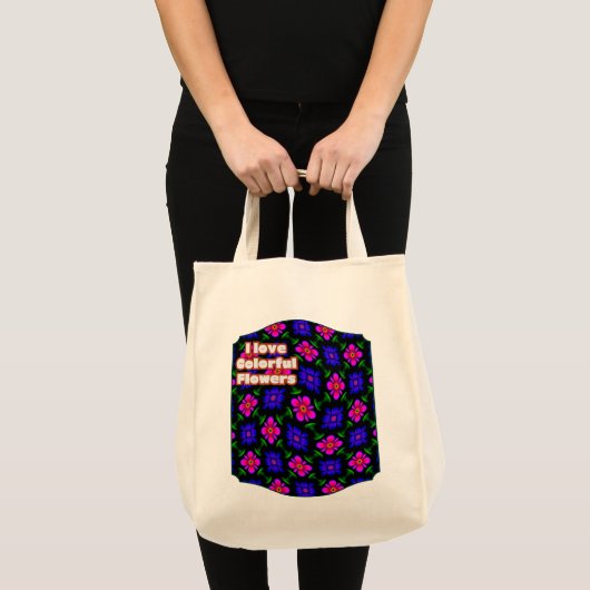 Schönes rosa Blume Muster Tragetasche (Vorderseite (Produkt))