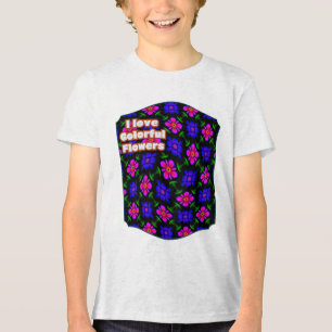 Schönes rosa Blume Muster Tri-Blend Shirt
