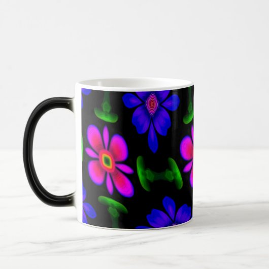 Schönes rosa Blume Muster Verwandlungstasse (Links)