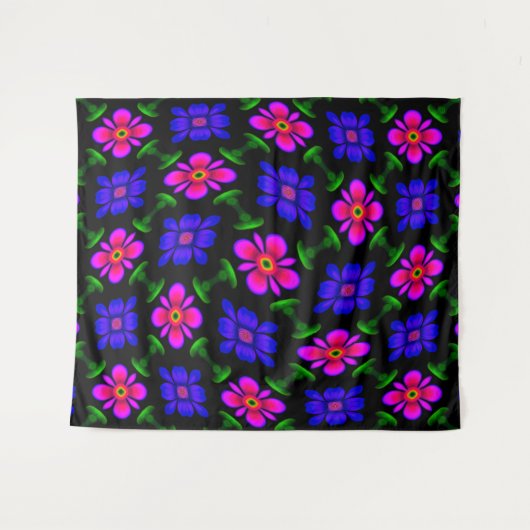 Schönes rosa Blume Muster Wandteppich (Vorderseite (Horizontal))