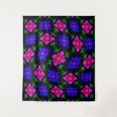 Schönes rosa Blume Muster Wandteppich (Vorderseite)