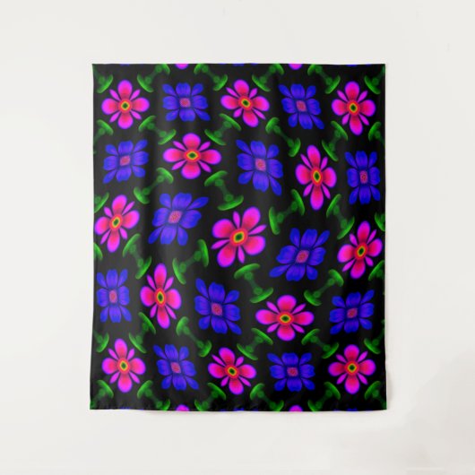 Schönes rosa Blume Muster Wandteppich (Vorderseite)