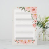 Schönes rosa Blumengestein Briefpapier (Stehend Vorderseite)