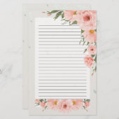 Schönes rosa Blumengestein Briefpapier (Vorne/Hinten)