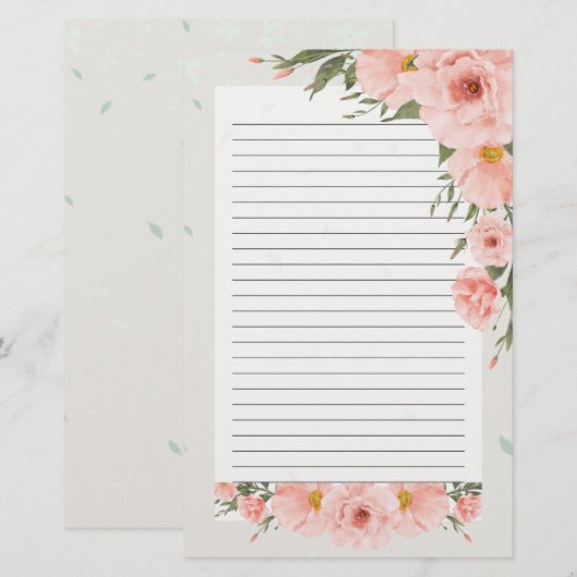 Schönes rosa Blumengestein Briefpapier (Vorne/Hinten)