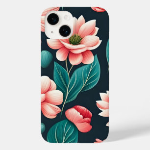 Schönes rosa Blumenmuster Case-Mate iPhone 14 Hülle
