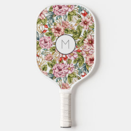Schönes rosa Blumenmuster Pickleball Schläger