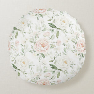 Schönes Rosa Blütenmuster   Rundes Kissen
