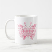 Schönes rosa Blütenschmetterling Kaffeetasse (Links)
