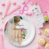 schönes rosa Brautparty Pappteller (Party)