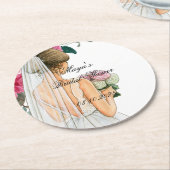 schönes rosa Brautparty Runder Pappuntersetzer (Angewinkelt)