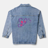 Schönes rosa Butterfly-Design Jeansjacke (Rückseite)