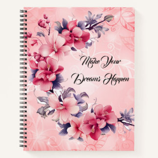schönes rosa chinesisches Blume-Notizbuch Notizblock