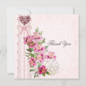 Schönes Rosa Danke Karte (Vorderseite)