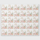 Schönes rosa Dino Geschenkpapier (Flach)