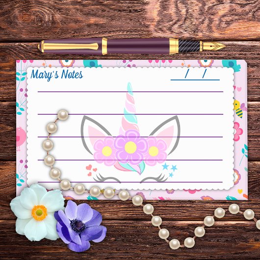 Schönes rosa Einhorn niedlicher Hintergrund 10" x Post-it Klebezettel