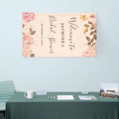 Schönes Rosa Englische Rose Brautparty Banner (Messeveranstaltung)