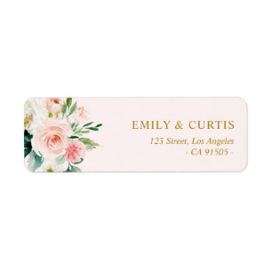 Schönes Rosa erröten Aquarellblumenadresse