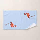 Schönes rosa Flamingo auf Light Blue Badhandtuch Set (Handtuch)