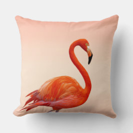 Schönes rosa Flamingo auf Light Coral Kissen