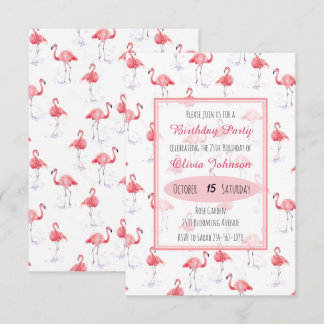 Schönes rosa Flamingo Muster Einladung
