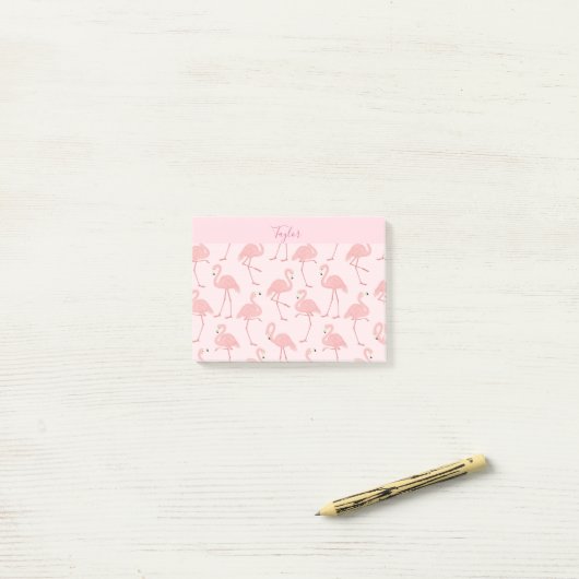 Schönes rosa Flamingo Post-it Klebezettel (Auf Schreibtisch)