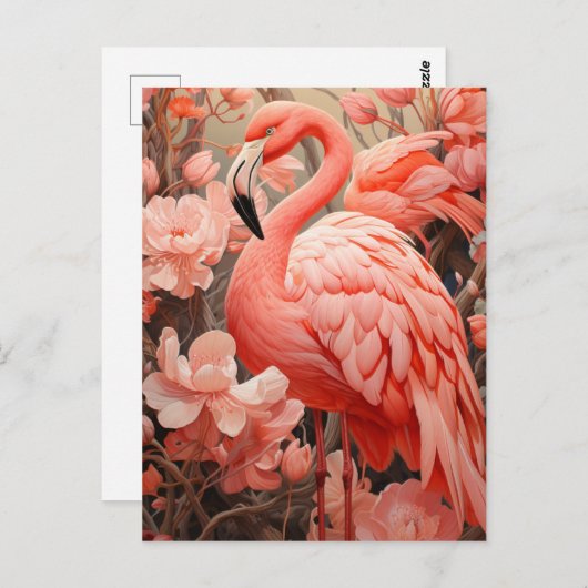Schönes rosa Flamingo Postkarte (Vorne/Hinten)