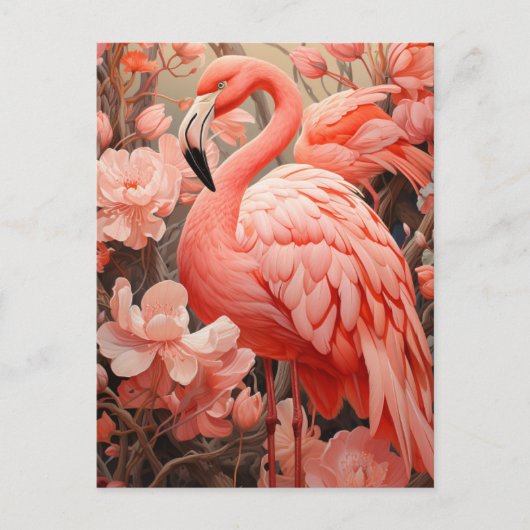 Schönes rosa Flamingo Postkarte (Vorderseite)