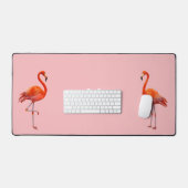 Schönes rosa Flamingos & Monogram auf dem Lichtkor Schreibtischunterlage (Tastatur & Maus)