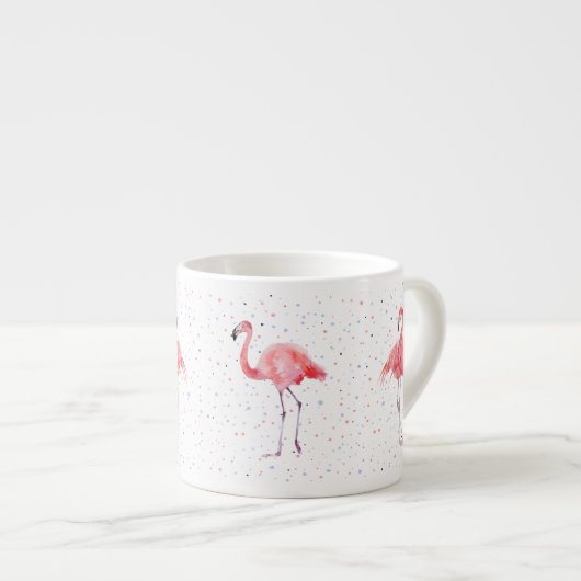 Schönes rosa Flamingos-Muster Espressotasse (Vorderseite Rechts)