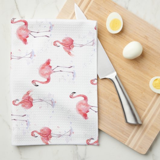 Schönes rosa Flamingos Muster Geschirrtuch (Viertel Falte)