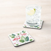 Schönes rosa Flamingos Muster Getränkeuntersetzer (Rechte Seite)