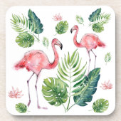 Schönes rosa Flamingos Muster Getränkeuntersetzer (Vorderseite)