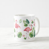 Schönes rosa Flamingos Muster Kaffeetasse (VorderseiteRechts)