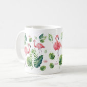 Schönes rosa Flamingos Muster Kaffeetasse (Vorderseite Links)
