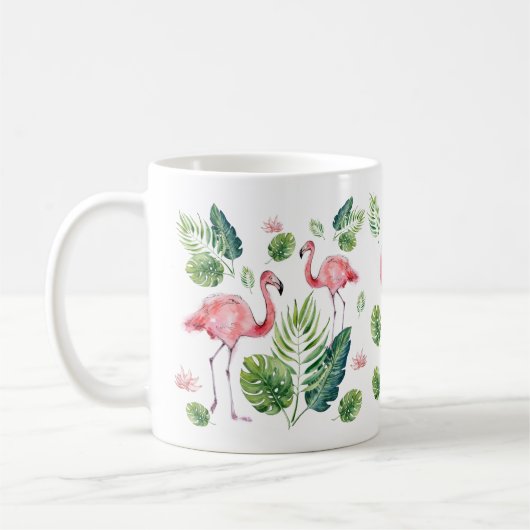 Schönes rosa Flamingos Muster Kaffeetasse (Links)