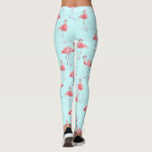 Schönes rosa Flamingos Muster Leggings (Rückseite)