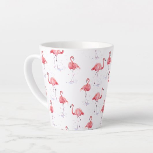 Schönes rosa Flamingos-Muster Milchtasse (Linke Ecke)