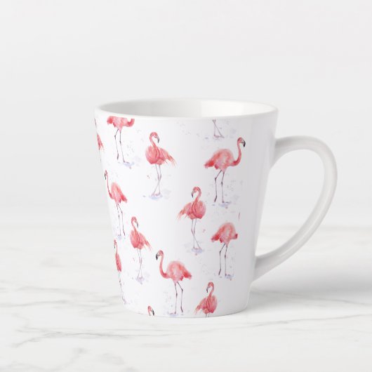Schönes rosa Flamingos-Muster Milchtasse (Rechts)