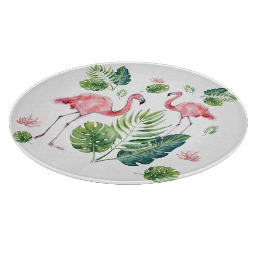 Schönes rosa Flamingos Muster Schneidebrett (Ecke)