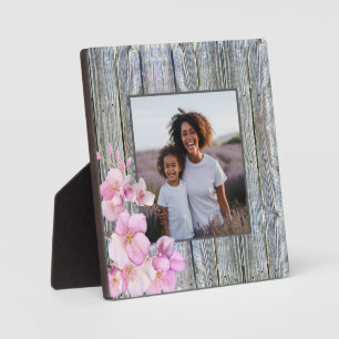 Schönes rosa Foto mit Kirschblüten Fotoplatte