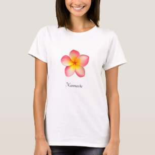 Schönes rosa Frangipani-Plumerien-Blumen-T-Shirt T-Shirt